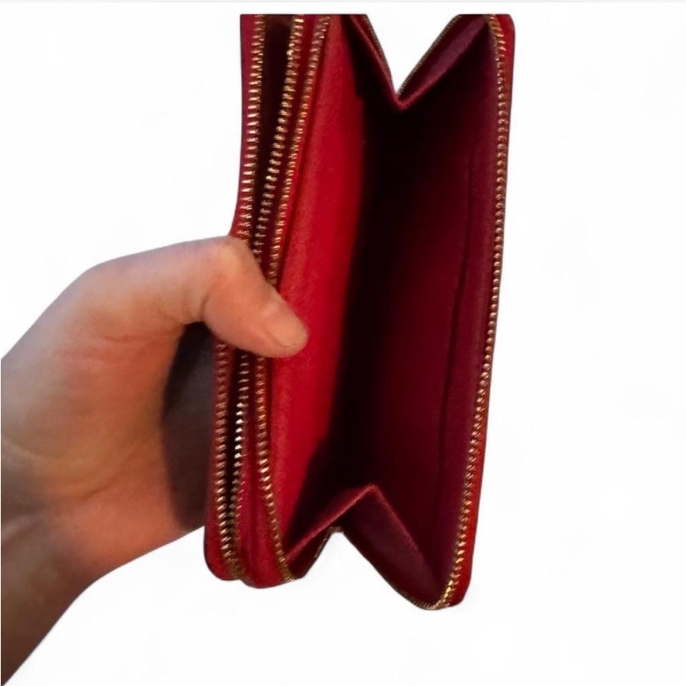 Coach Brown and red leather crossbody with matching wallet - Picture 6 of 9